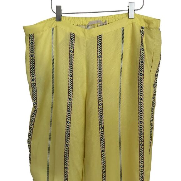 Soft Surroundings Laguna Boho Bohemian Crop Pants Yellow Women’s‎ Size Large - Picture 6 of 11